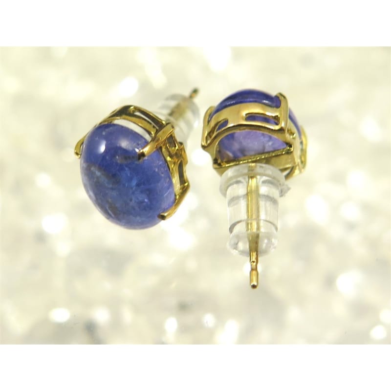 宝石質タンザナイト 9X7mmオーバル ピアス (18KYG) (ID:96982) | 榎本通商