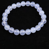 ブルーカルセドニー　8.5mm玉ブレスレット 19.0g (ID:10172)