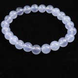 ブルーカルセドニー　8.5mm玉ブレスレット 19.0g (ID:10172)