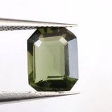 モルダバイト AAA 8.4mmステップカット ルース ディレクトリカード付 1.65ct (ID:10597)