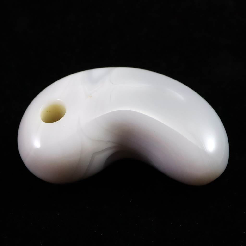 北海道 花石メノウ 瑪瑙 34mm勾玉 ディレクトリカード付 12.9g (ID