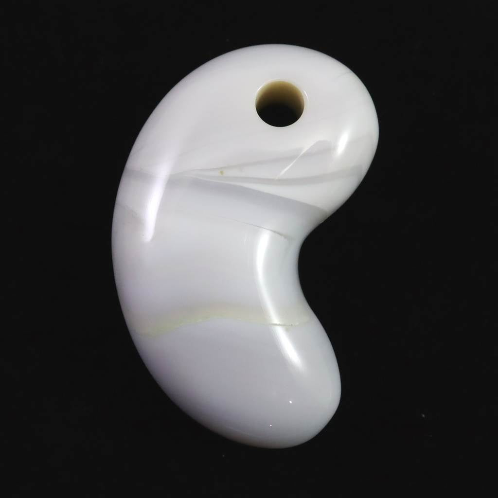 北海道 花石メノウ 瑪瑙 34mm勾玉 ディレクトリカード付 12.9g (ID