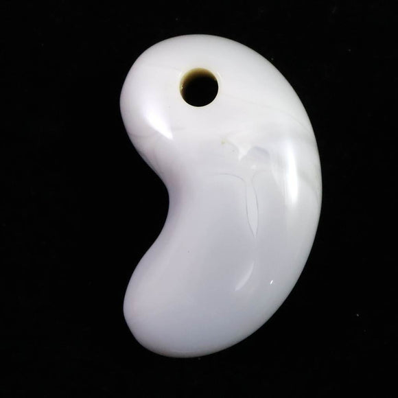 北海道 花石メノウ 瑪瑙 34mm勾玉 ディレクトリカード付 12.9g (ID:10642)