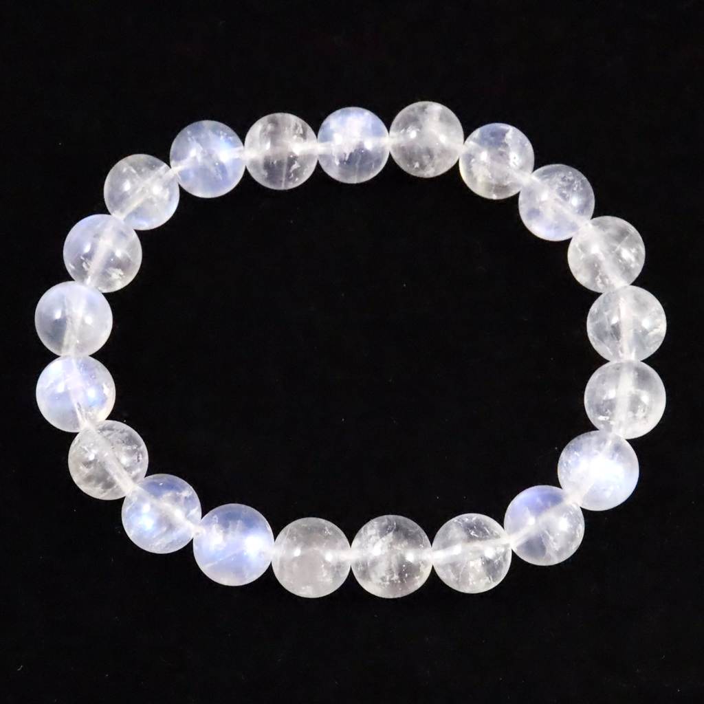 高品質]ホワイトラブラドライトブレスレット/レインボームーンストーン