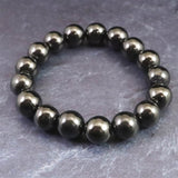 ノーブルシュンガイト  エリートシュンガイト　12mm玉ブレスレット 33.18g (ID:10891)
