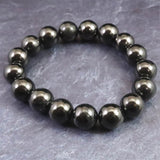 ノーブルシュンガイト  エリートシュンガイト　12mm玉ブレスレット 33.18g (ID:10891)