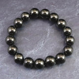 ノーブルシュンガイト  エリートシュンガイト　12mm玉ブレスレット 33.18g (ID:10891)