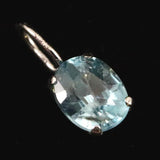 ブルージルコン　5X4mmオーバルカット ペンダントトップ　K18WG　0.5ct　　 (ID:11039)