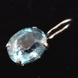 ブルージルコン　5X4mmオーバルカット ペンダントトップ　K18WG　0.5ct　　 (ID:11039)