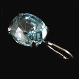 ブルージルコン　5X4mmオーバルカット ペンダントトップ　K18WG　0.5ct　　 (ID:11039)