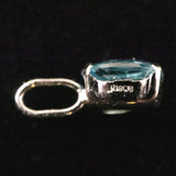 ブルージルコン　5X4mmオーバルカット ペンダントトップ　K18WG　0.5ct　　 (ID:11039)
