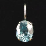 ブルージルコン　5X4mmオーバルカット ペンダントトップ　K18WG　0.5ct　　 (ID:11039)