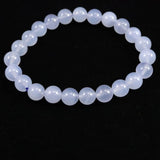 ブルーカルセドニー　8.5mm玉ブレスレット 19.4g (ID:11213)
