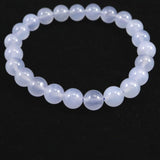 ブルーカルセドニー　8.5mm玉ブレスレット 19.4g (ID:11213)