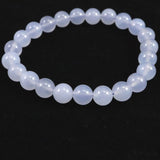 ブルーカルセドニー　8.5mm玉ブレスレット 19.4g (ID:11213)