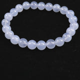 ブルーカルセドニー　8.5mm玉ブレスレット 19.4g (ID:11213)