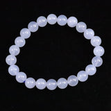 ブルーカルセドニー　8.5mm玉ブレスレット 19.4g (ID:11213)