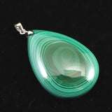 天眼マラカイト 孔雀石 40mmペアシェイプ ペンダントトップ 17.8g (ID:11241)