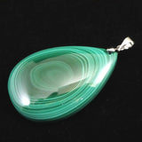 天眼マラカイト 孔雀石 40mmペアシェイプ ペンダントトップ 17.8g (ID:11241)