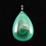 天眼マラカイト 孔雀石 40mmペアシェイプ ペンダントトップ 17.8g (ID:11241)