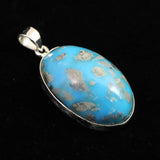 ペルシアンターコイズ 33mmオーバル ペンダントトップ 14.7g (ID:11316)