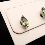モルダバイト 6mmマーキスカット　ピアス  type.A ディレクトリカード付  (ID:11399)
