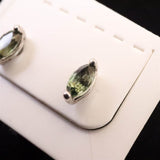 モルダバイト 6mmマーキスカット　ピアス  type.A ディレクトリカード付  (ID:11399)