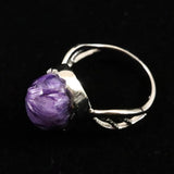 チャロアイト 12X10mmオーバル リング 15号 3.7g (ID:11791)