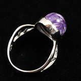 チャロアイト 12X10mmオーバル リング 15号 3.7g (ID:11791)