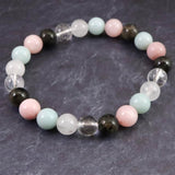 H&E社 フェナカイト 喜び、愛と光 (AZOZEO)  8mm玉ブレスレット 証明書付 17.5g (ID:12082)