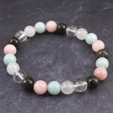 H&E社 フェナカイト 喜び、愛と光 (AZOZEO)  8mm玉ブレスレット 証明書付 17.5g (ID:12082)