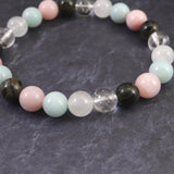 H&E社 フェナカイト 喜び、愛と光 (AZOZEO)  8mm玉ブレスレット 証明書付 17.5g (ID:12082)