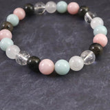 H&E社 フェナカイト 喜び、愛と光 (AZOZEO)  8mm玉ブレスレット 証明書付 17.5g (ID:12082)