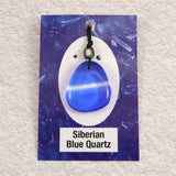 H&E社 シベリアンブルークォーツ　タンブル コード ペンダント 9.3g (ID:12274)