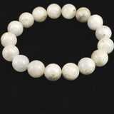 インドネシア産 イジェン水晶　 白 12mm玉ブレスレット 証明書付 41.6ｇ (ID:12470)