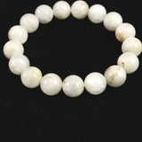 インドネシア産 イジェン水晶　 白 12mm玉ブレスレット 証明書付 41.6ｇ (ID:12470)