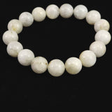 インドネシア産 イジェン水晶　 白 12mm玉ブレスレット 証明書付 41.6ｇ (ID:12470)