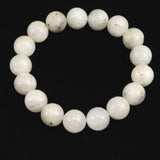 インドネシア産 イジェン水晶　 白 12mm玉ブレスレット 証明書付 41.6ｇ (ID:12470)