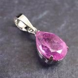 天然 未処理 ピンクサファイア 8mmペアシェイプ ペンダントトップ K18WG  1.46ct (ID:12548)