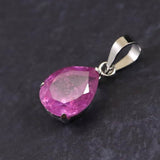 天然 未処理 ピンクサファイア 8mmペアシェイプ ペンダントトップ K18WG  1.46ct (ID:12548)