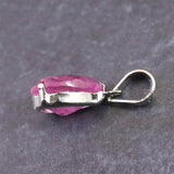 天然 未処理 ピンクサファイア 8mmペアシェイプ ペンダントトップ K18WG  1.46ct (ID:12548)