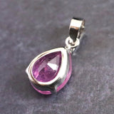 天然 未処理 ピンクサファイア 8mmペアシェイプ ペンダントトップ K18WG  1.46ct (ID:12548)