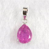 天然 未処理 ピンクサファイア 8mmペアシェイプ ペンダントトップ K18WG  1.46ct (ID:12548)