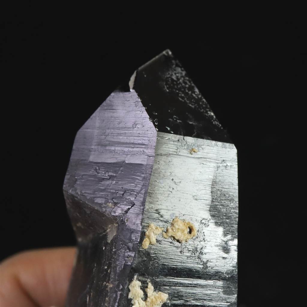 中国山東省産 黒水晶 モリオン 133mm ポイント原石 274g (ID:12996