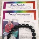 H&E社 ブラックアゼツライト(AZOEO)  10mm玉ブレスレット 証明書付 27.3g (ID:13334)
