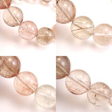 山梨県乙女鉱山産 水晶 ピンク 針入 11.5mm玉ブレスレット ディレクトリカード 39.2g (ID:13430)