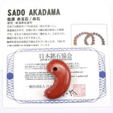 佐渡　赤玉石　32mm勾玉　証明書付 9.8ｇ (ID:13636)