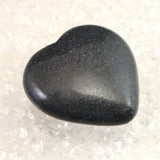 H&E社 ブラックアゼツライト(AZOZEO) 40mmハート 証明書付 31.2g (ID:13700)