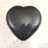 H&E社 ブラックアゼツライト(AZOZEO) 40mmハート 証明書付 31.2g (ID:13700)