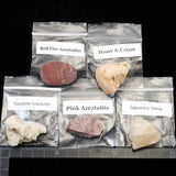 H&E社 アゼツライト(AZOZEO) 16種原石セット  Mサイズ 現品 証明書付 (ID:13992)